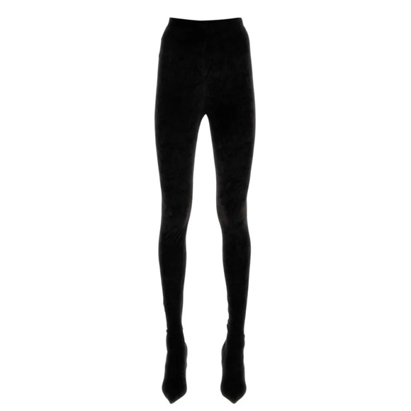 Balenciaga Black Velvet Pantaleggings with attached knife boots 38 - Picture 1 of 8